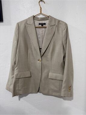 Brooks Brothers Loro Piana Wool Silk Linen Blazer Women’s Size 14 Tan